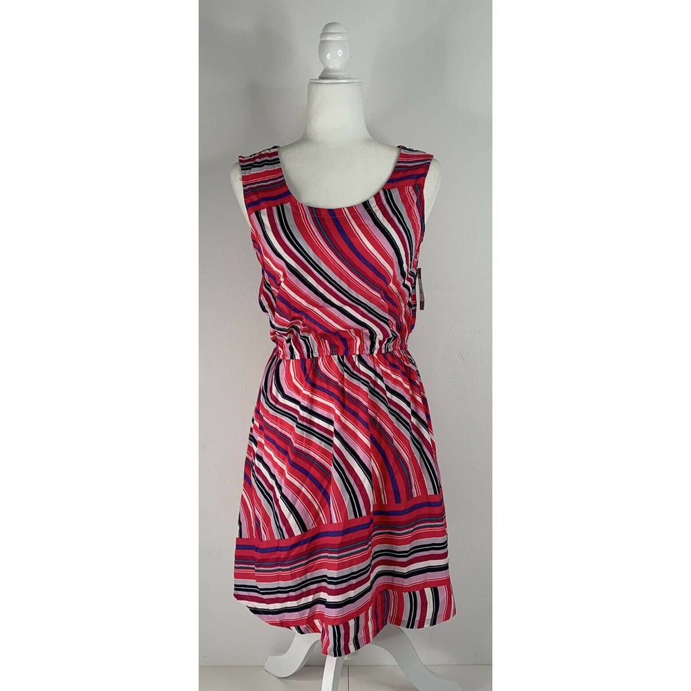 MODBE Striped Miss Annie Sleeveless Midi Dress S